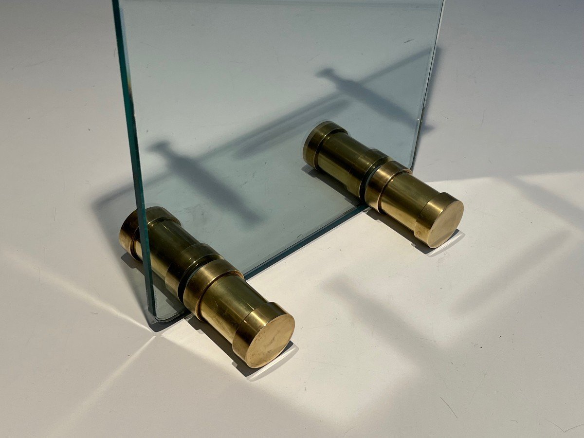 Glass And Brass Design Fireplace Tools-photo-3