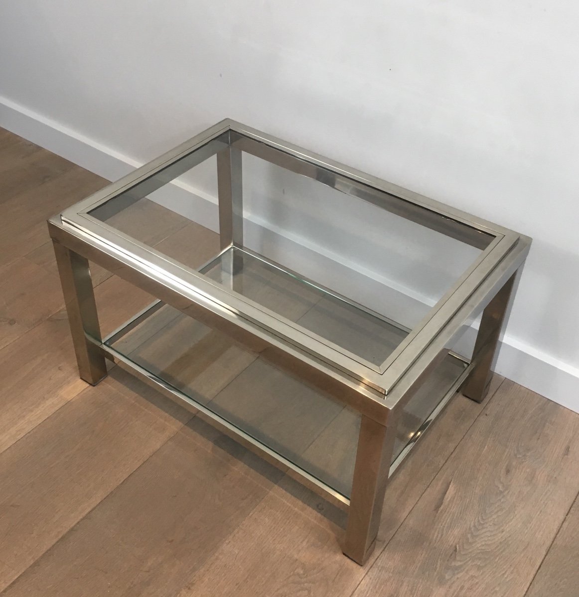 Pair Of Chrome Side Tables-photo-4