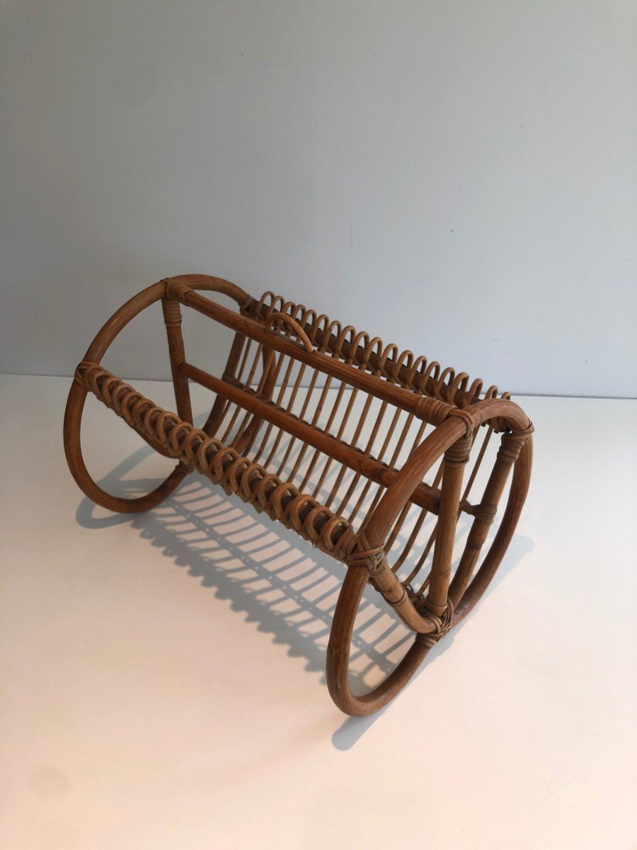 Rattan Magazine Rack. French Work. Circa 1950-photo-7