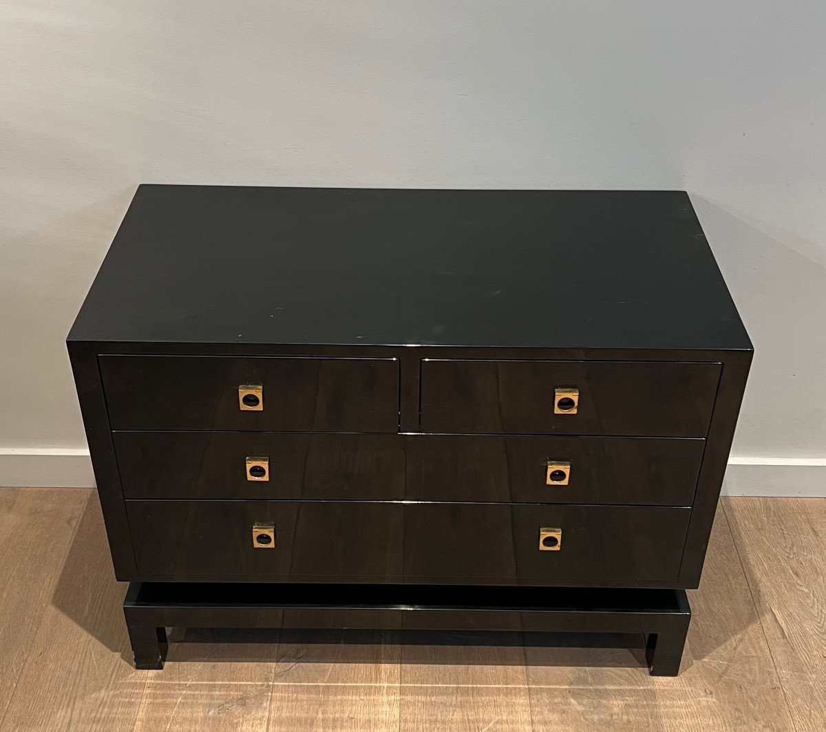 Black Lacquered Chest Of Drawers By Guy Lefèvre For Maison Jansen-photo-8