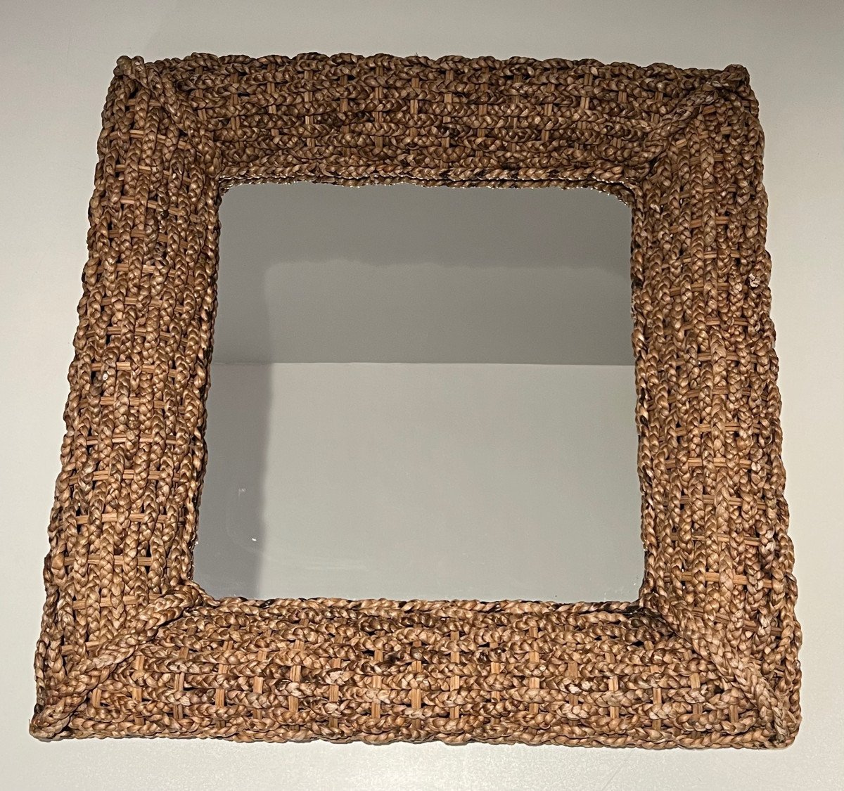 Rope Mirror Attributed To Adrien Audoux Et Frida Minet. French Work. Circa 1950-photo-8