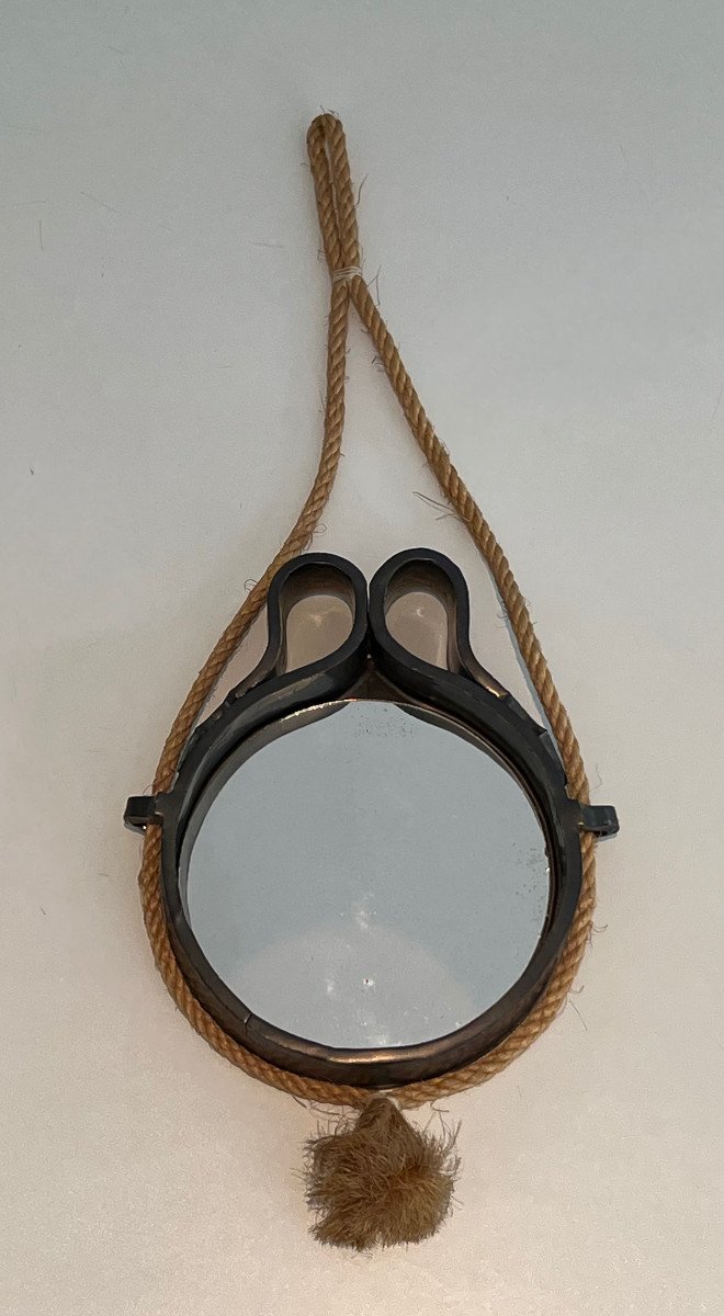 Small Ceramic And Rope Mirror. Some Cooking Fault. French Work. Circa 1970