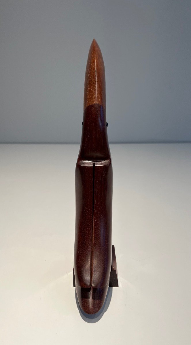 Toucan En Bois Exotique Et Yeux De Verre. Travail Français. Vers 1970-photo-6