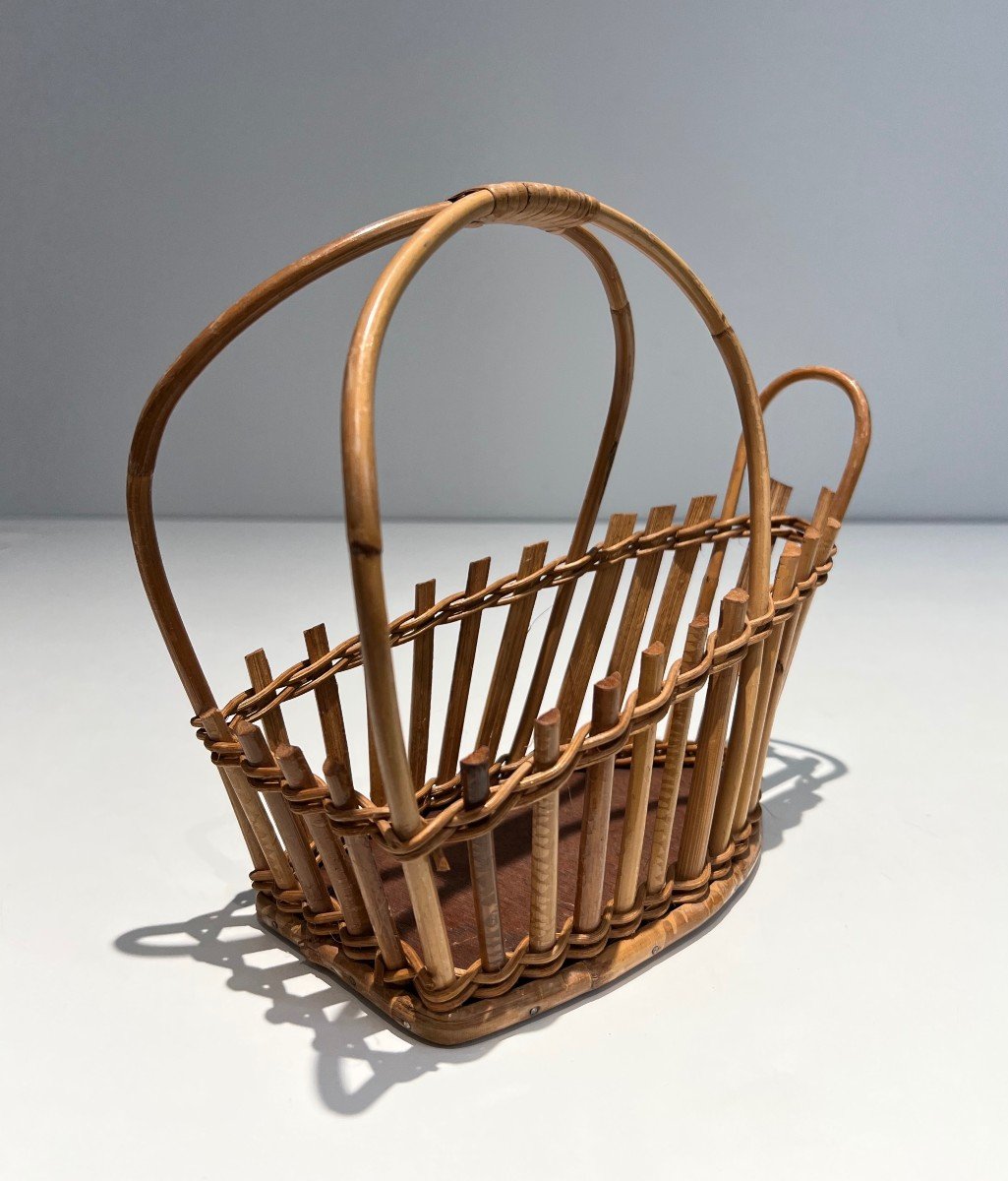 Rattan Bottle Holder. French. Circa 1970-photo-1