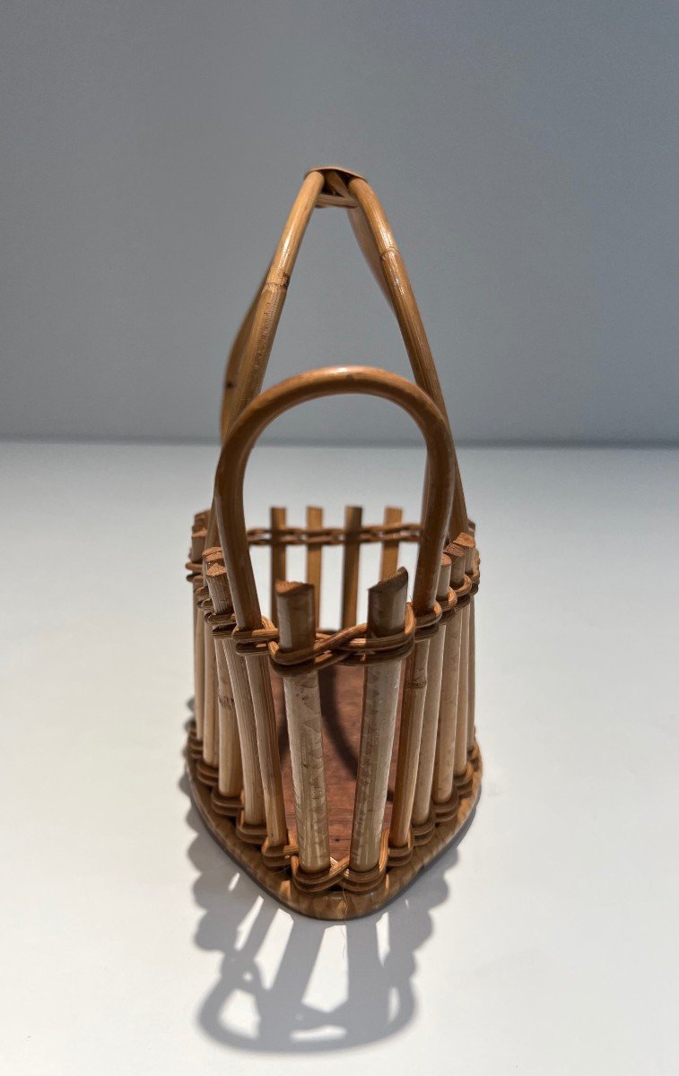 Rattan Bottle Holder. French. Circa 1970-photo-3