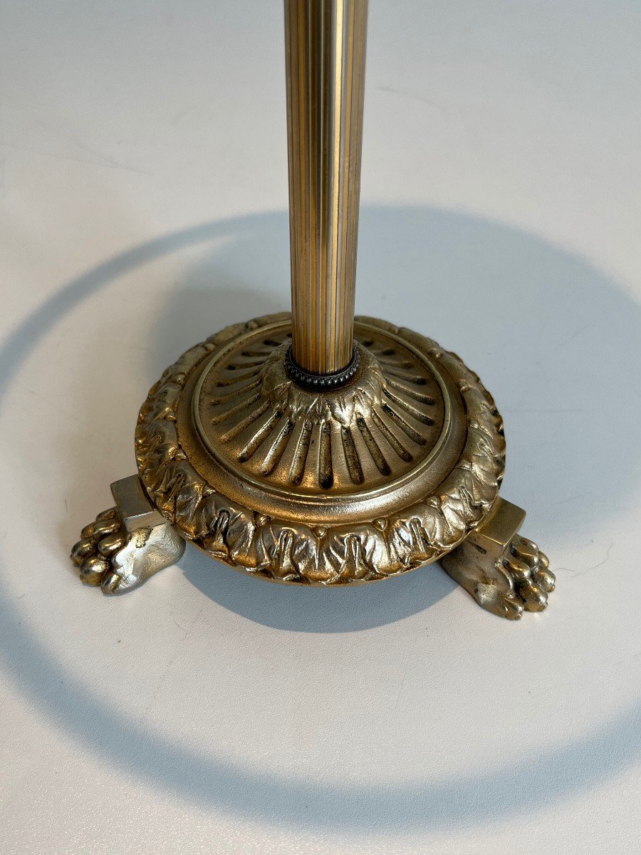 Cendrier Sur Pied De Style Néoclassique En Bronze, Verre Et Laiton. -photo-7
