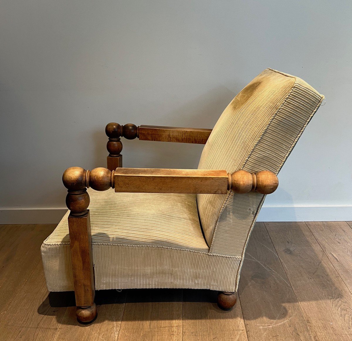 Important Brutalist Armchair. French Work. Around 1950-photo-7