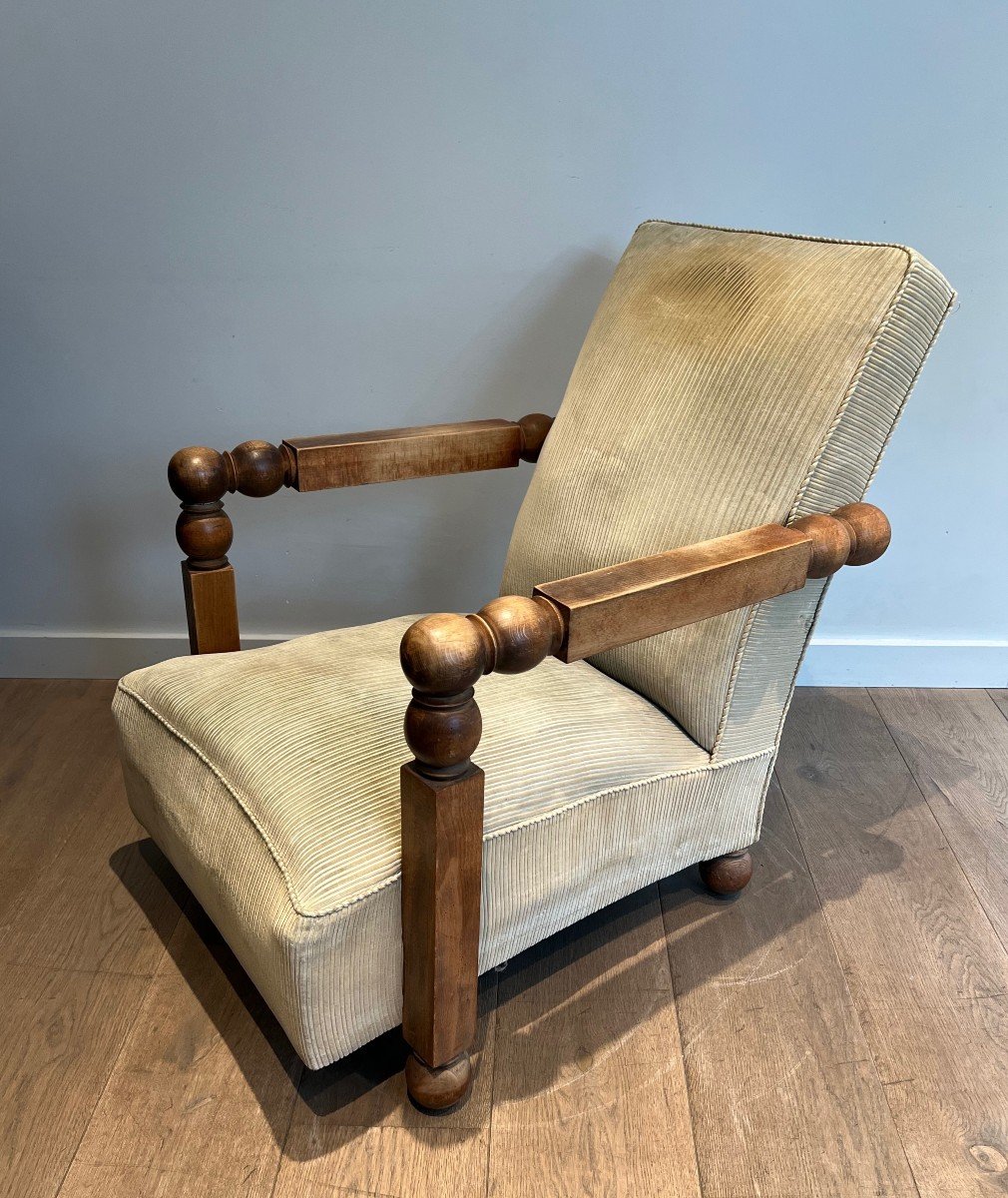 Important Brutalist Armchair. French Work. Around 1950-photo-8