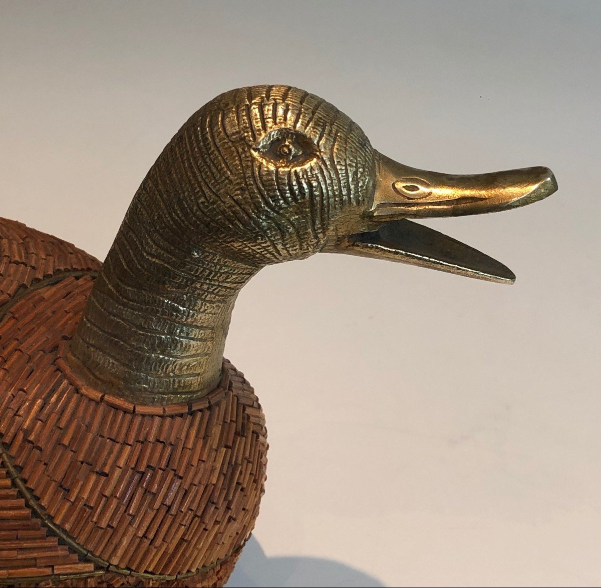 Duck Tray In Ceramic And Brass. Italian Work Signed Tarzia Firenze. Around 1970-photo-6