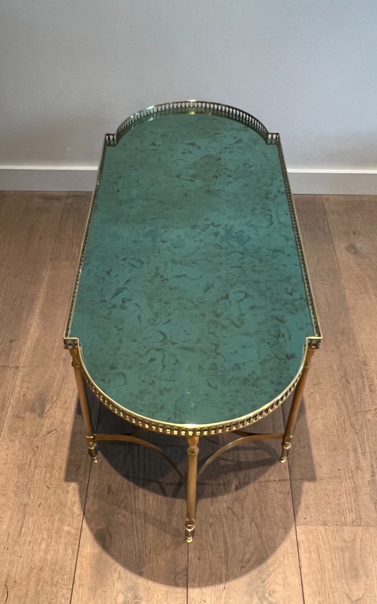 Table Basse De Style Néoclassique En Laiton Et  Miroir églomisé Dans Le Goût De Maria Pergay-photo-1