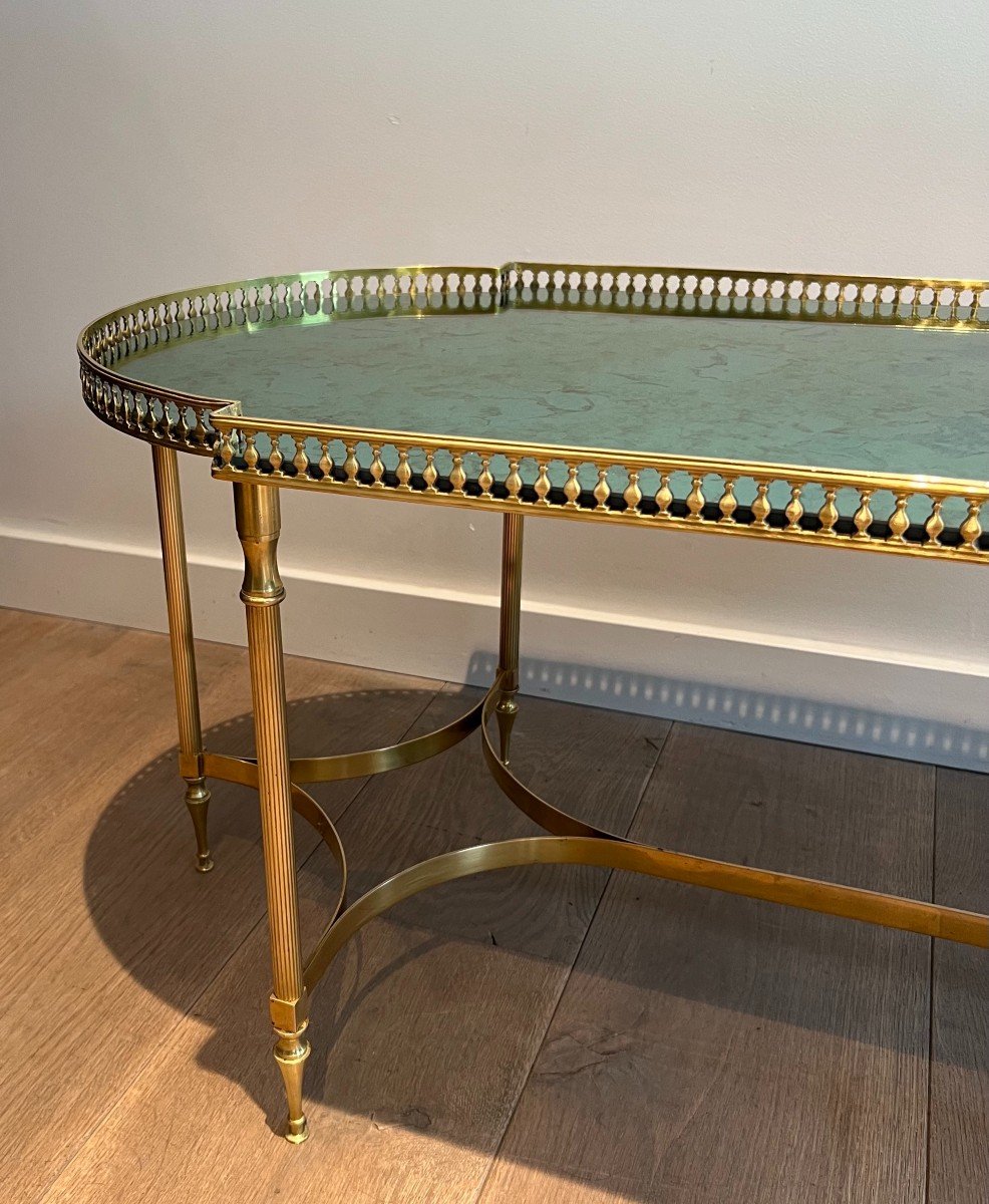 Table Basse De Style Néoclassique En Laiton Et  Miroir églomisé Dans Le Goût De Maria Pergay-photo-5