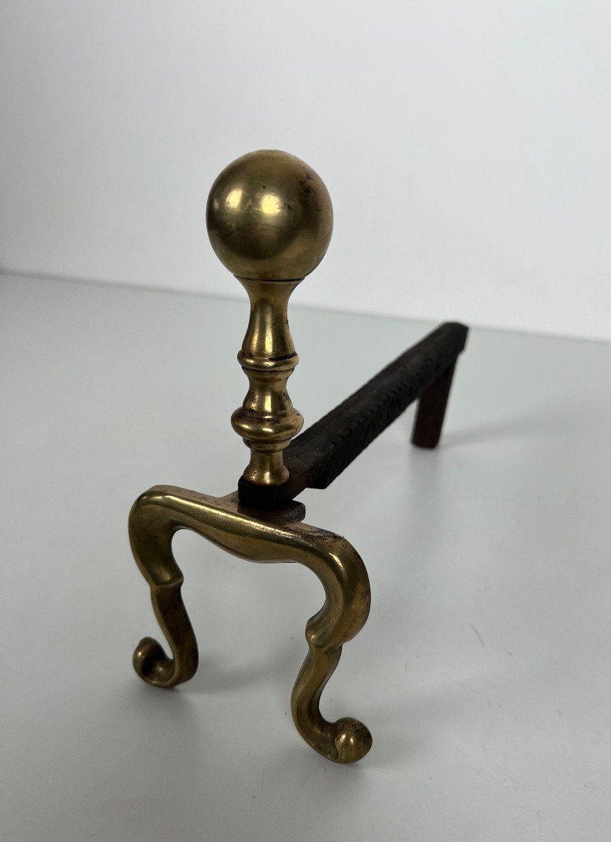 Pair Of Bronze Andirons In Neoclassical Style. French Work. Around 1920.-photo-5