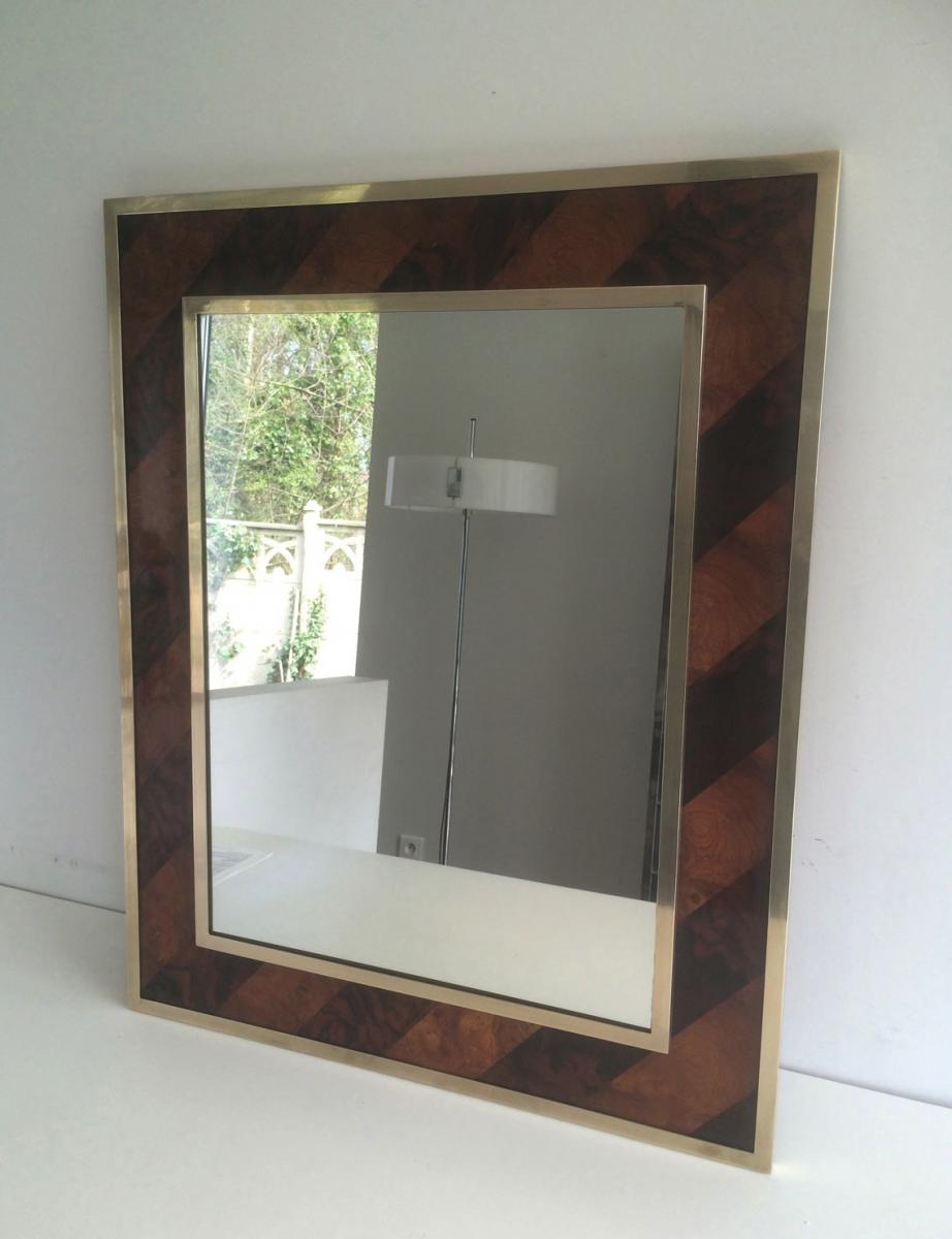 Mirror Marquetry And Brass. Around 1960-photo-2