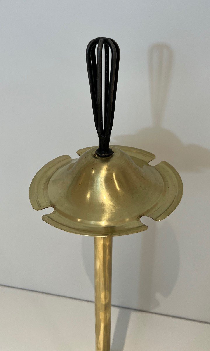 Design Fire Kit In Lacquered Metal And Brass. French Work. Around 1970-photo-2