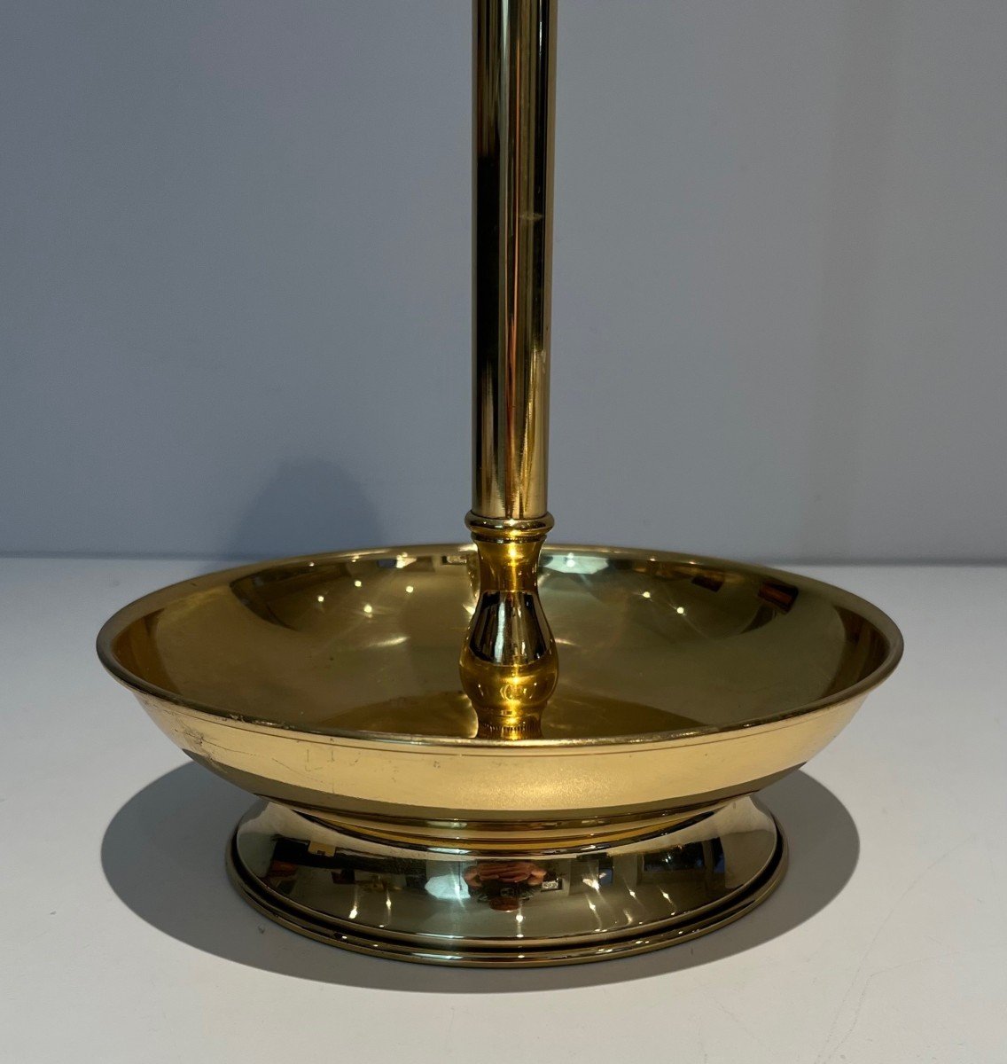 Neoclassical Style Brass Fireplace Tools On Stand. French Work. Circa 1970-photo-1