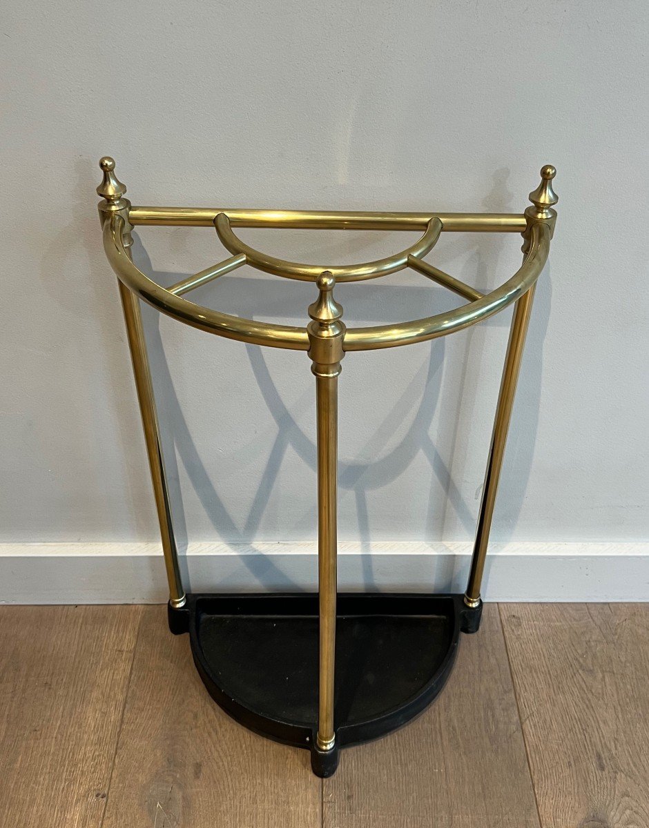 Rounded Brass And Cast Iron Umbrella Stand. French. Circa 1900-photo-2