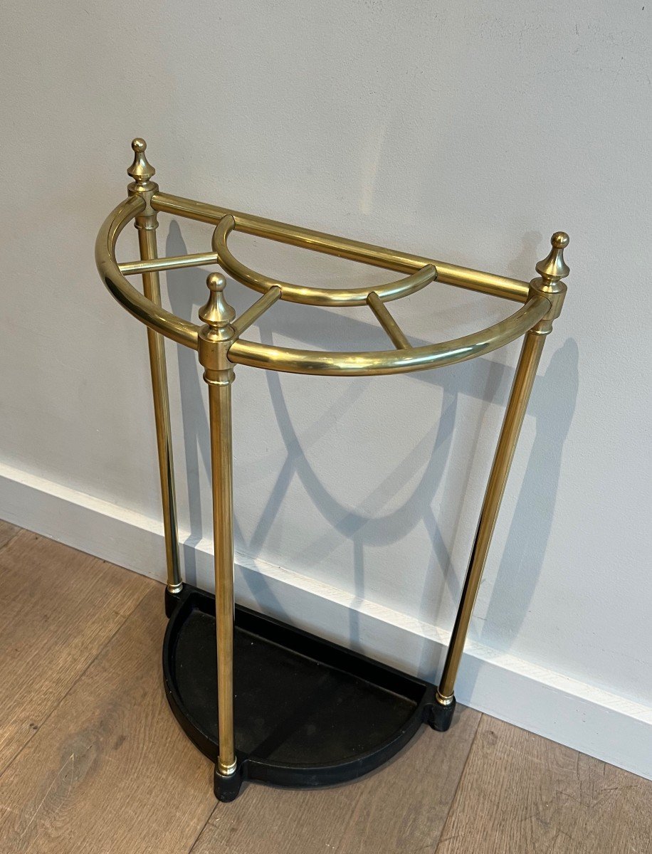 Rounded Brass And Cast Iron Umbrella Stand. French. Circa 1900-photo-3