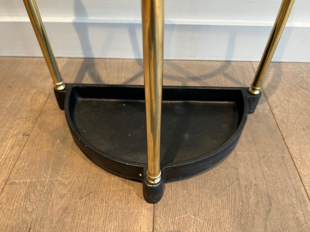 Rounded Brass And Cast Iron Umbrella Stand. French. Circa 1900-photo-4