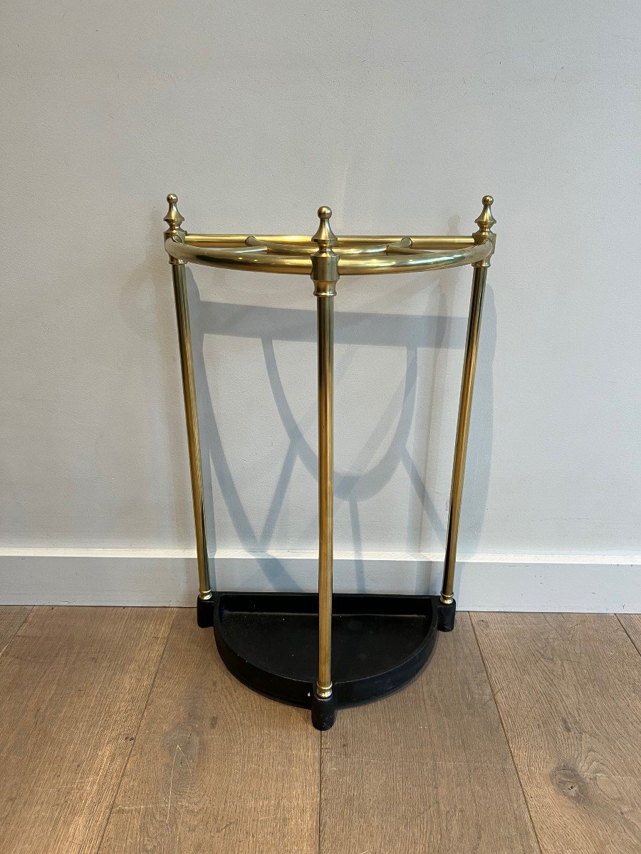 Rounded Brass And Cast Iron Umbrella Stand. French. Circa 1900-photo-6