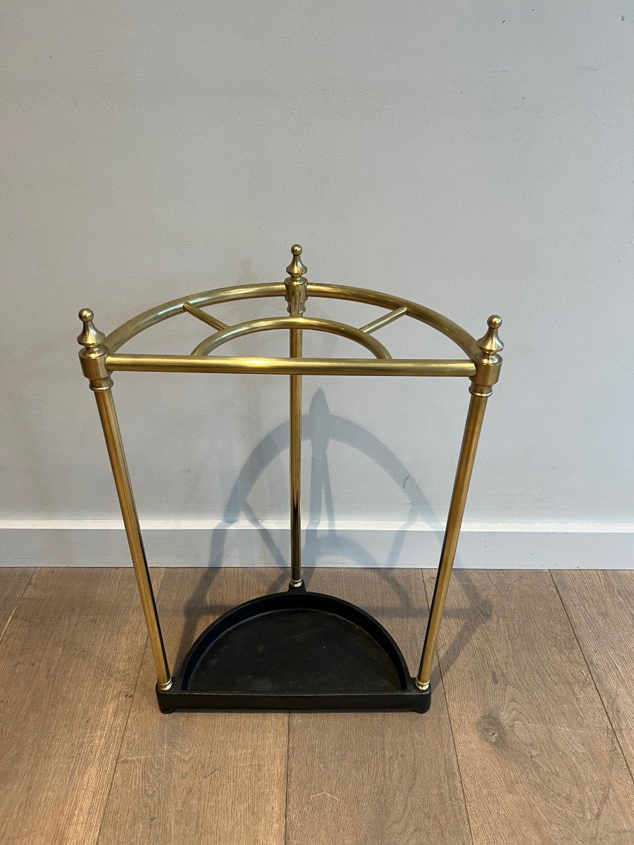 Rounded Brass And Cast Iron Umbrella Stand. French. Circa 1900-photo-7