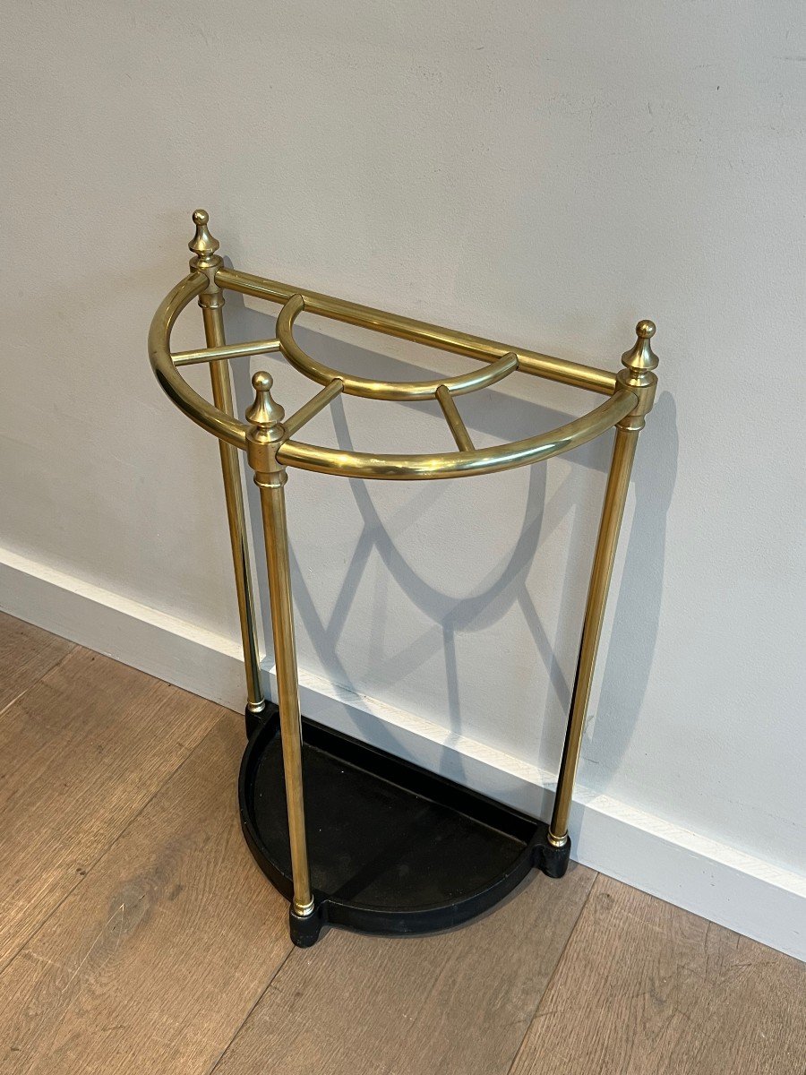Rounded Brass And Cast Iron Umbrella Stand. French. Circa 1900-photo-8