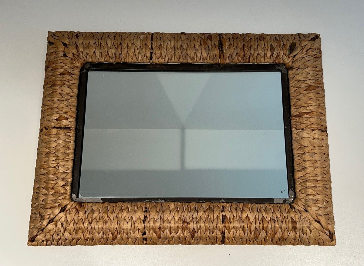 Rectangular Rope Mirror. French Work. Circa 1970-photo-7