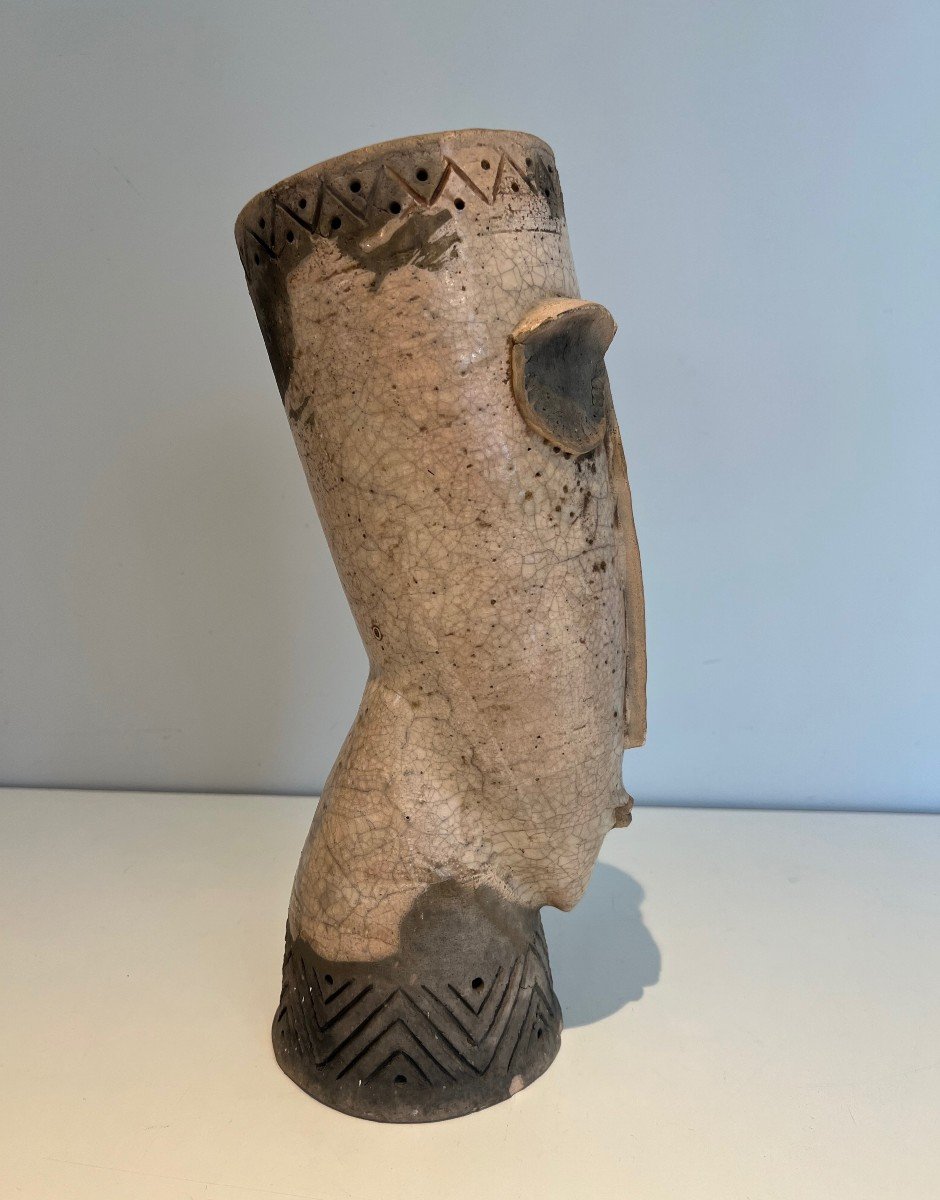 Africanizing Ceramic Sculpture. French Work. Circa 1970-photo-7