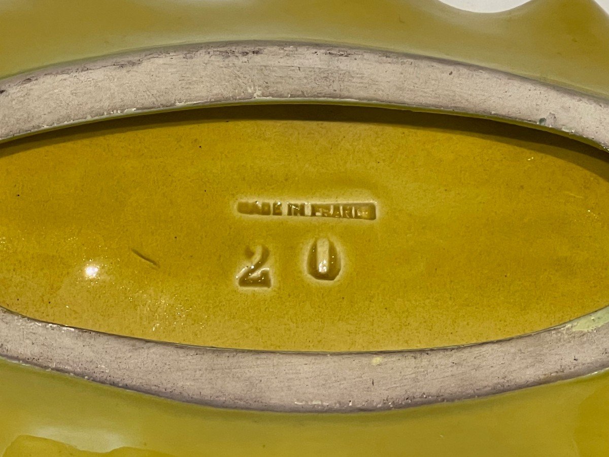 Vide-poche En Céramique Jaune. Travail Français. Vers 1970-photo-3
