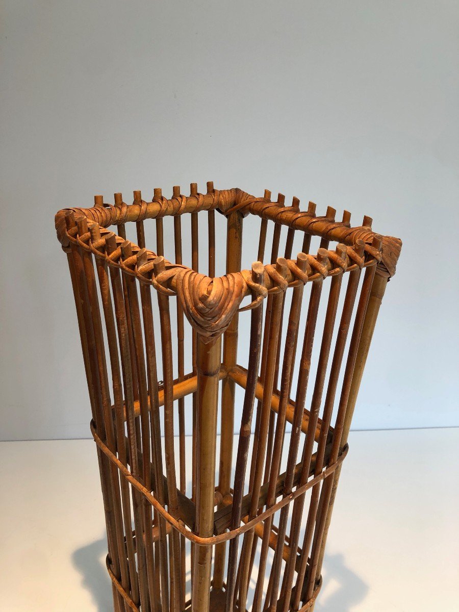 Rattan Umbrella Stand. French Work. Circa 1970-photo-3
