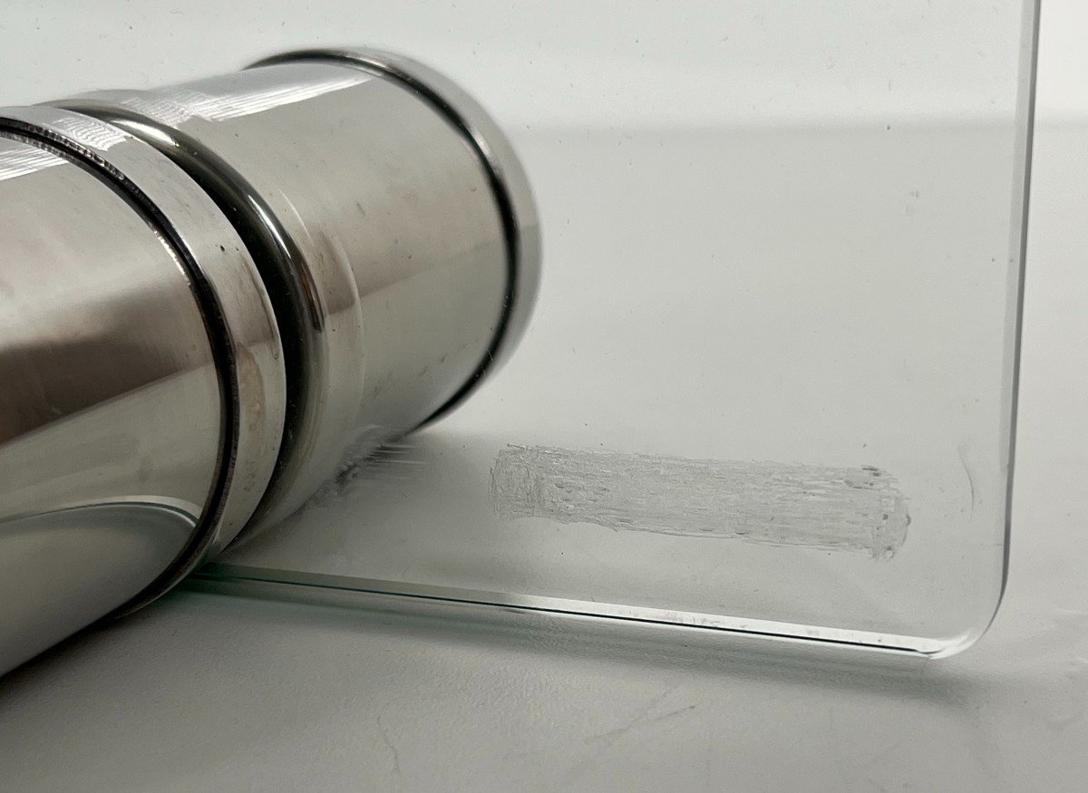 Pare-Feu Design en Verre et Chrome. Travail Français. Vers 1970-photo-7