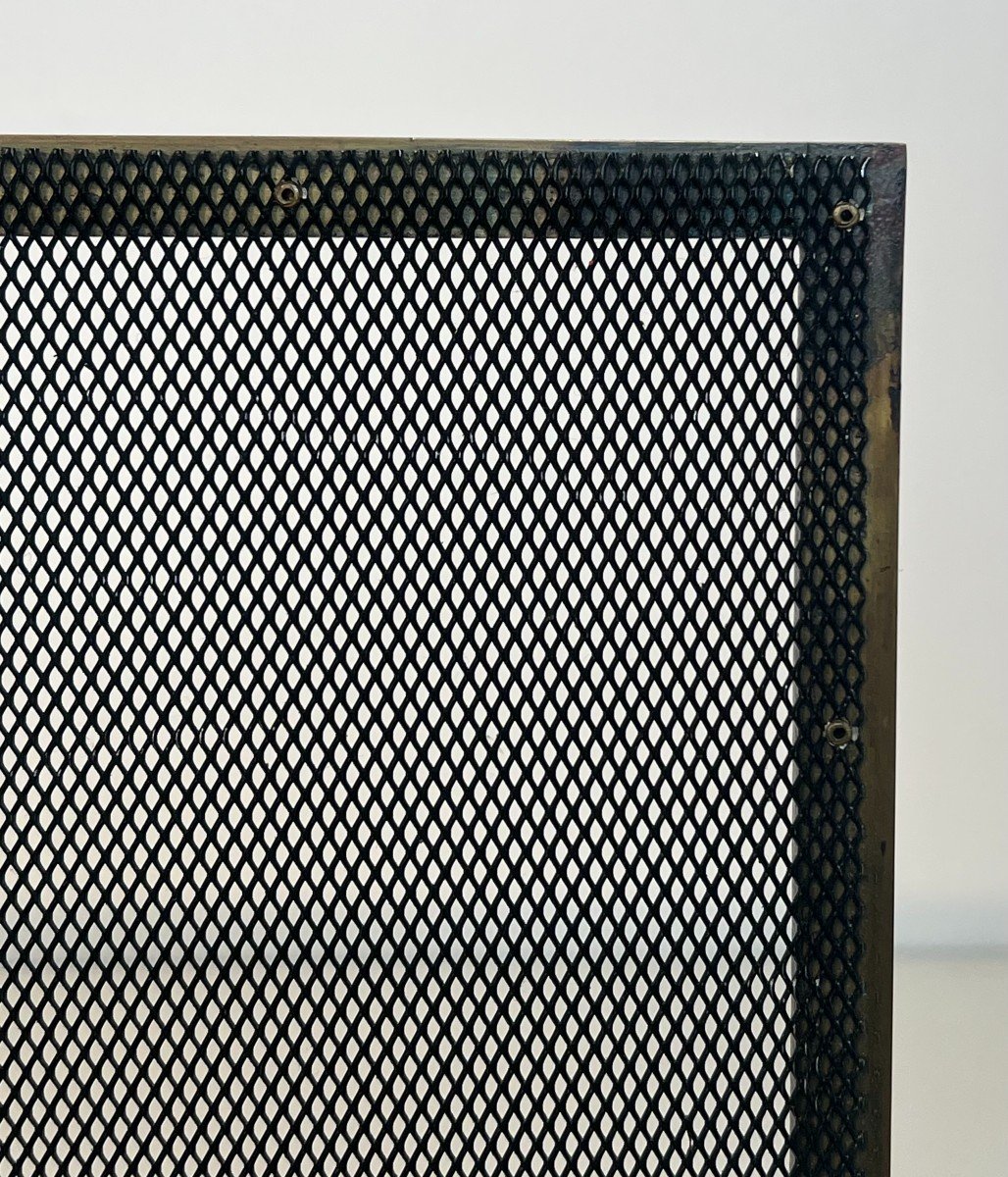 Brass And Grilling Fireplace Screen. French Work. Circa 1970-photo-5