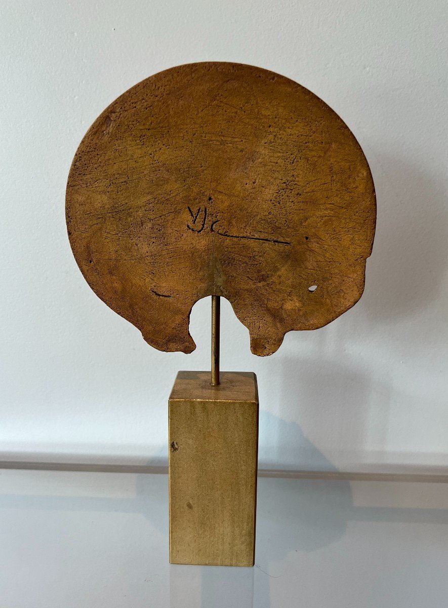 Terracotta Sculpture. Belgian Work Signed In Hollow Jvc And Bearing A Jean-claude Vanhaecke -photo-3
