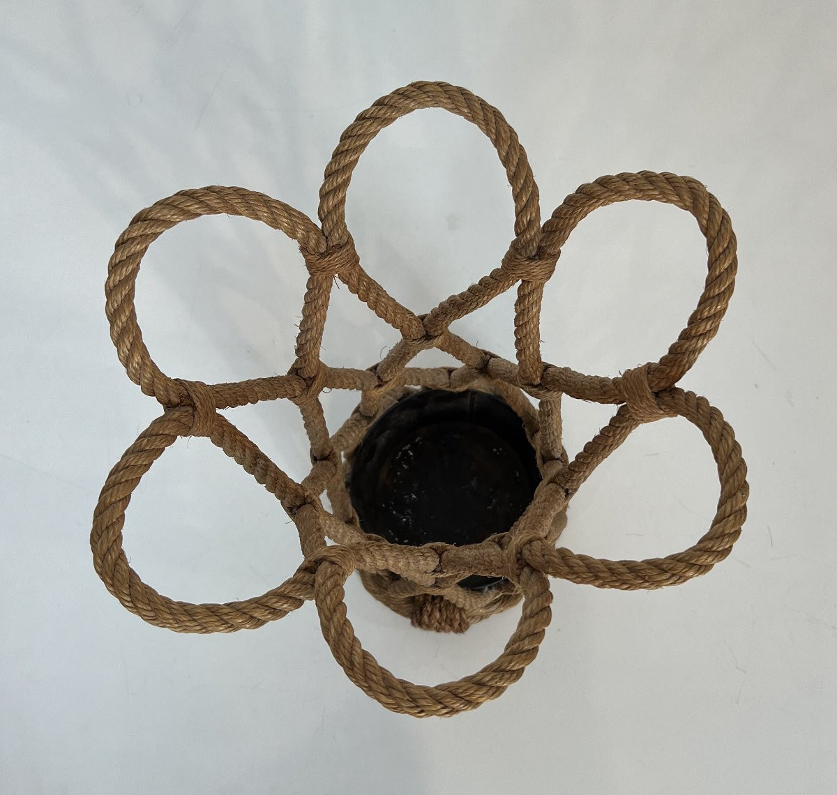 Rope Umbrella Stand. French Work By Adrien Audoux And Frida Minet. Circa 1970-photo-1