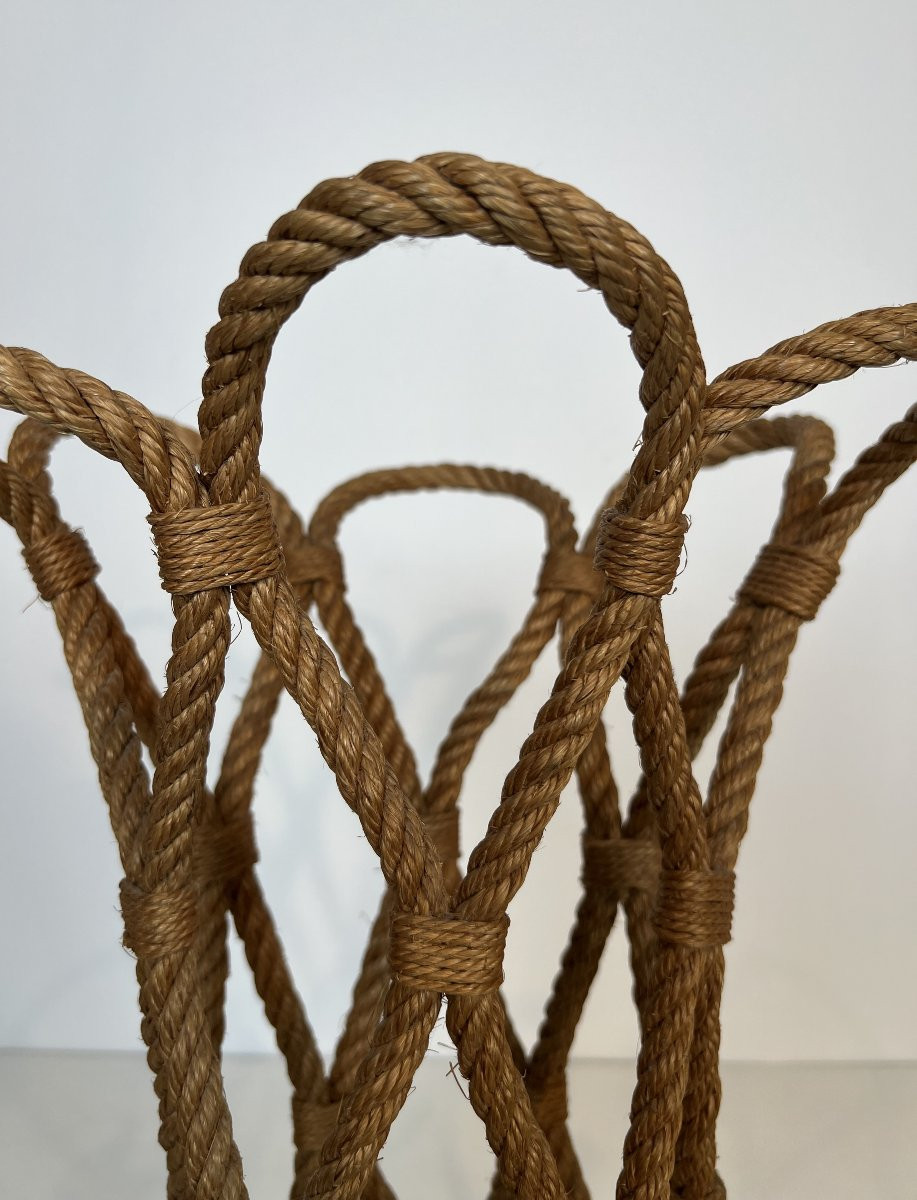Rope Umbrella Stand. French Work By Adrien Audoux And Frida Minet. Circa 1970-photo-4