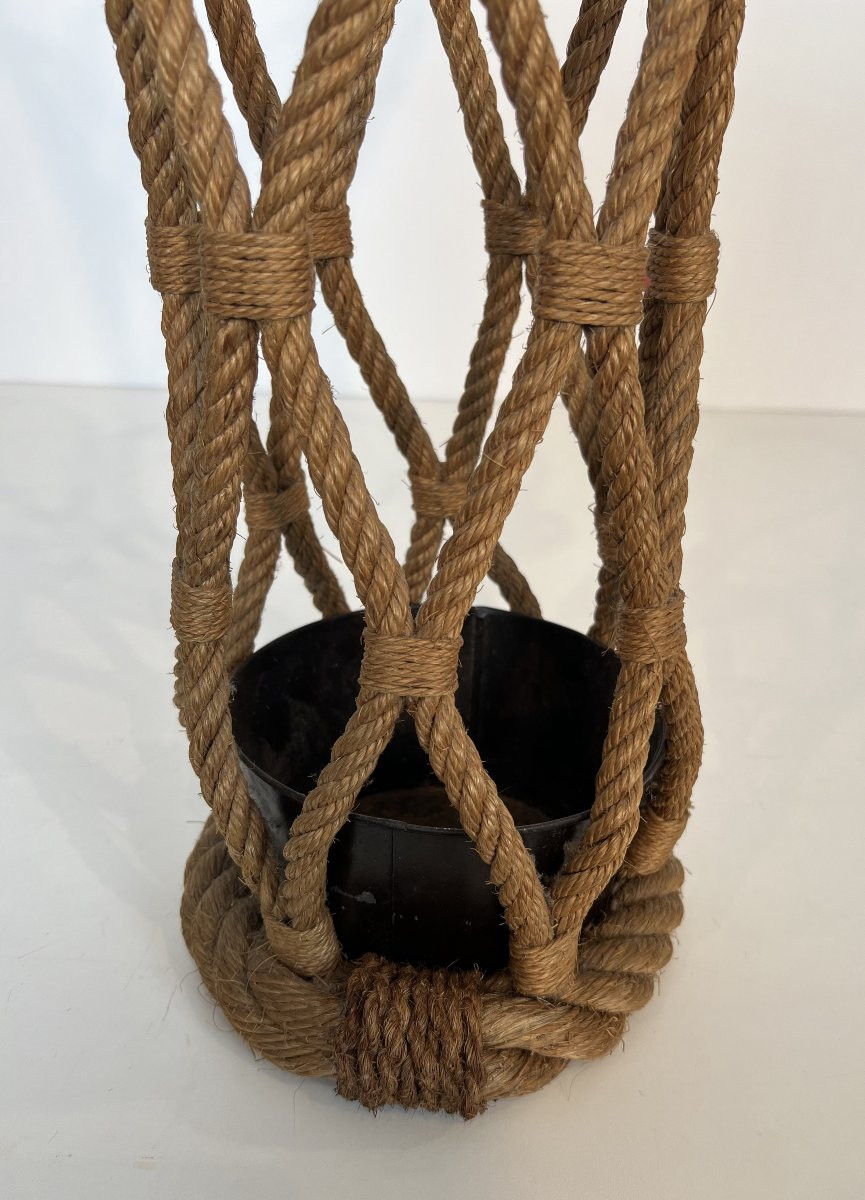 Rope Umbrella Stand. French Work By Adrien Audoux And Frida Minet. Circa 1970-photo-7