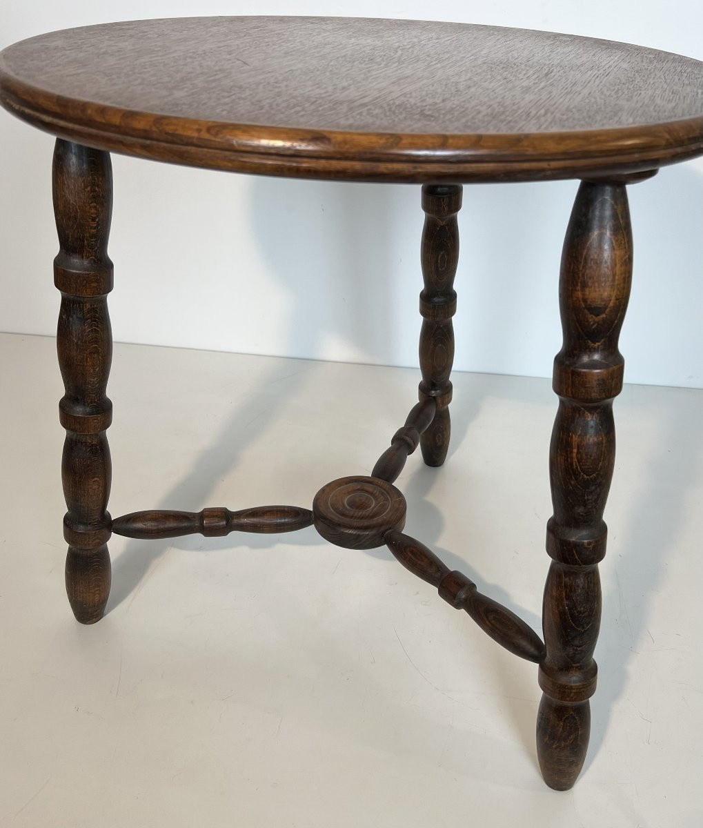 Table Basse en Bois Tourné. Travail Français de Charles Dudouyt. Vers 1950-photo-2
