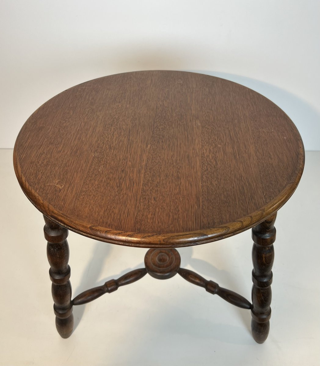 Table Basse en Bois Tourné. Travail Français de Charles Dudouyt. Vers 1950-photo-3