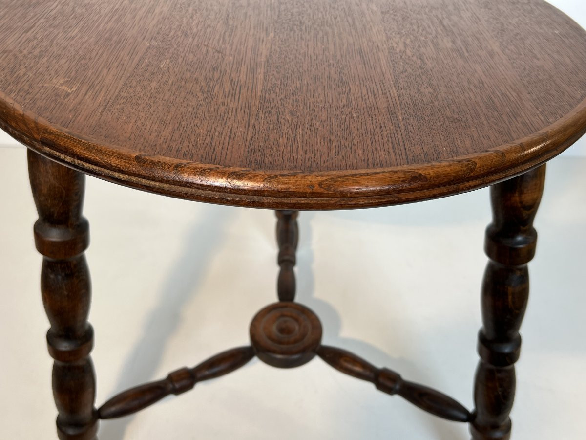 Table Basse en Bois Tourné. Travail Français de Charles Dudouyt. Vers 1950-photo-4