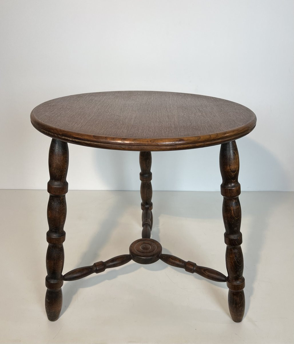Table Basse en Bois Tourné. Travail Français de Charles Dudouyt. Vers 1950-photo-8