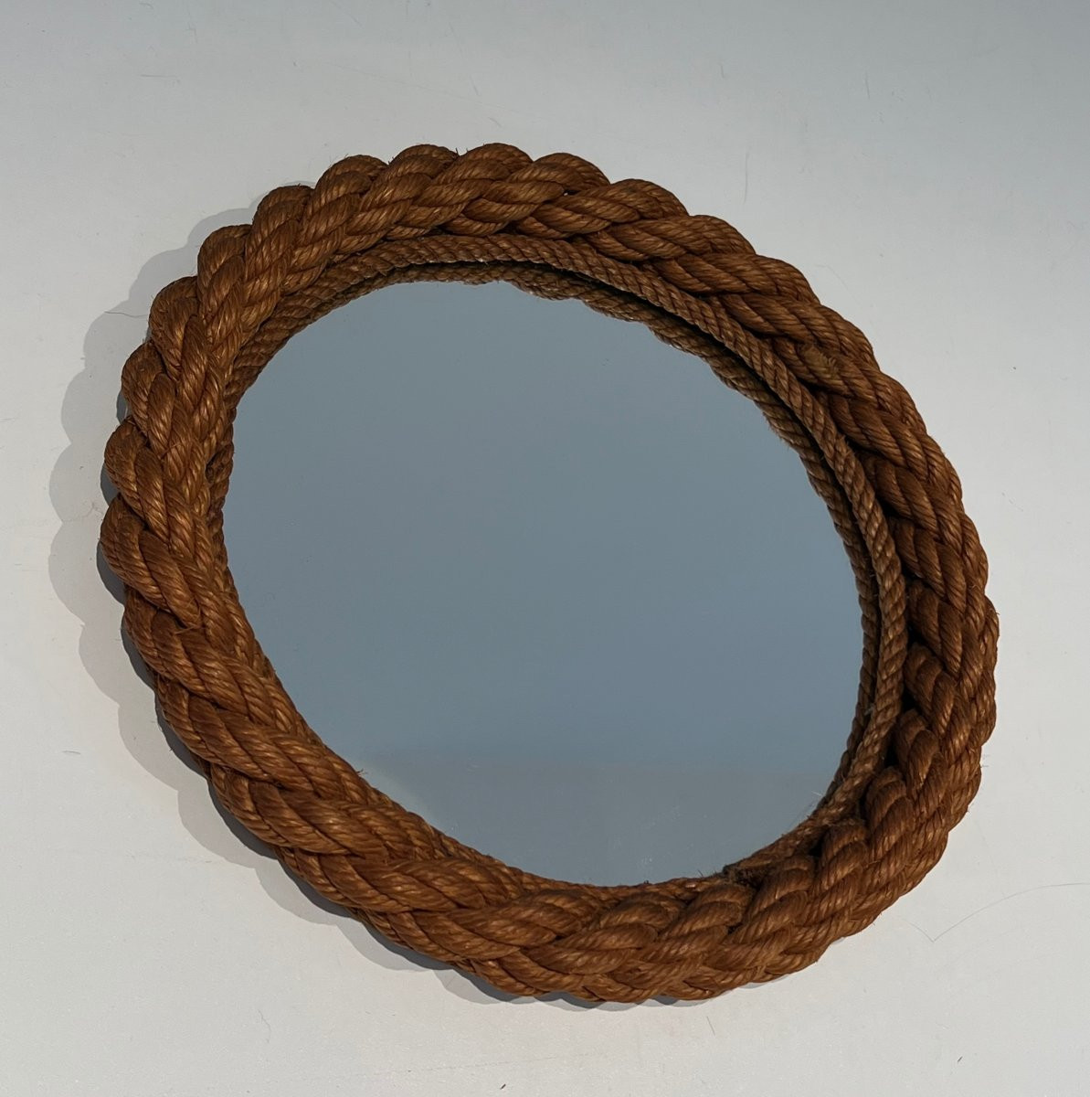 Miroir rond en corde. Travail Français dans le goût d'Adrien Audoux et Frida Minet -photo-2