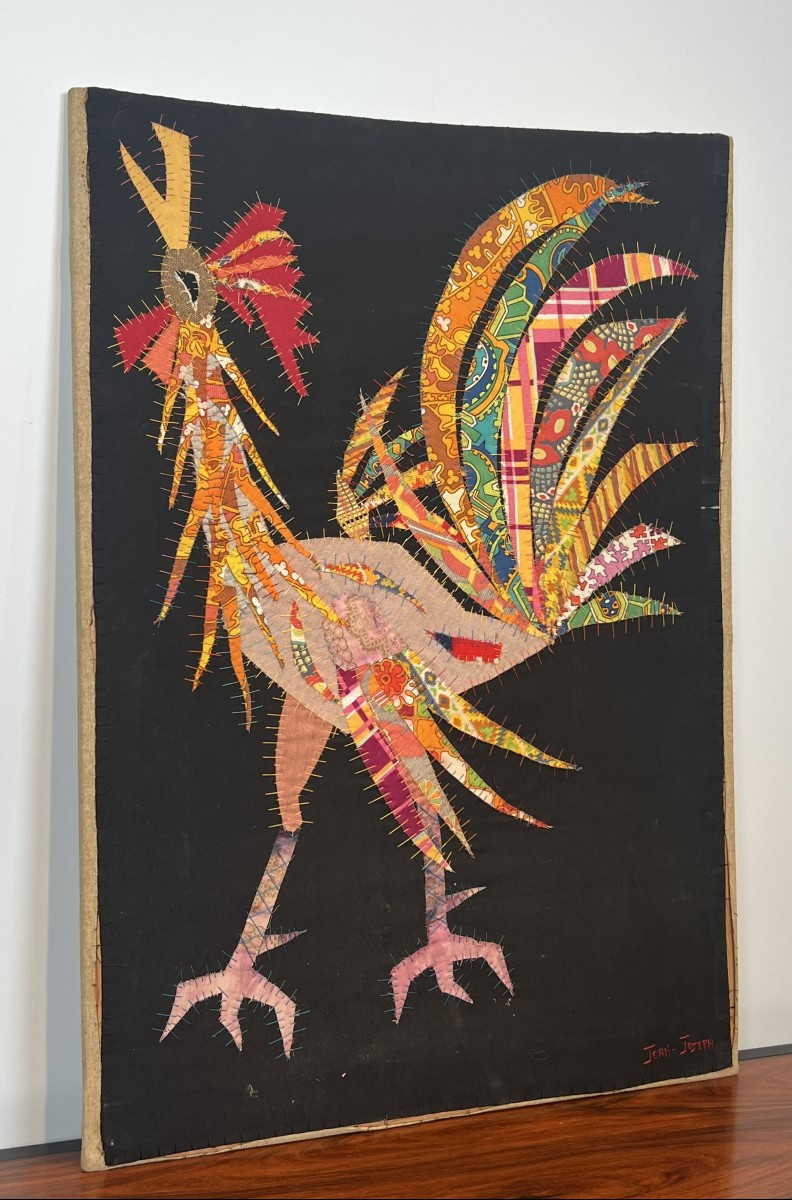 Patckwork Representing A Rooster. French Work Signed Jean Joseph. Circa 1970