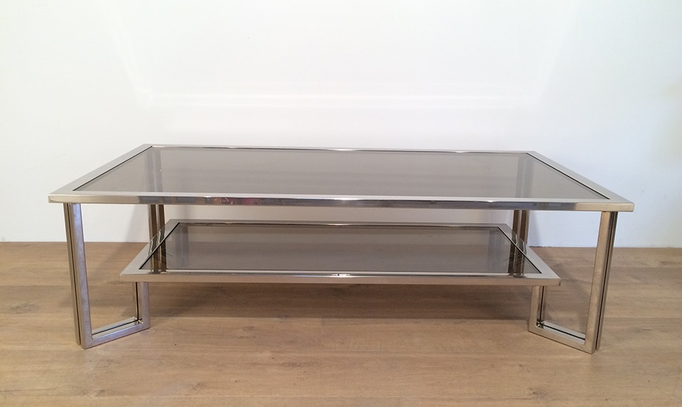 Table Basse Design Chromée. Vers 1970