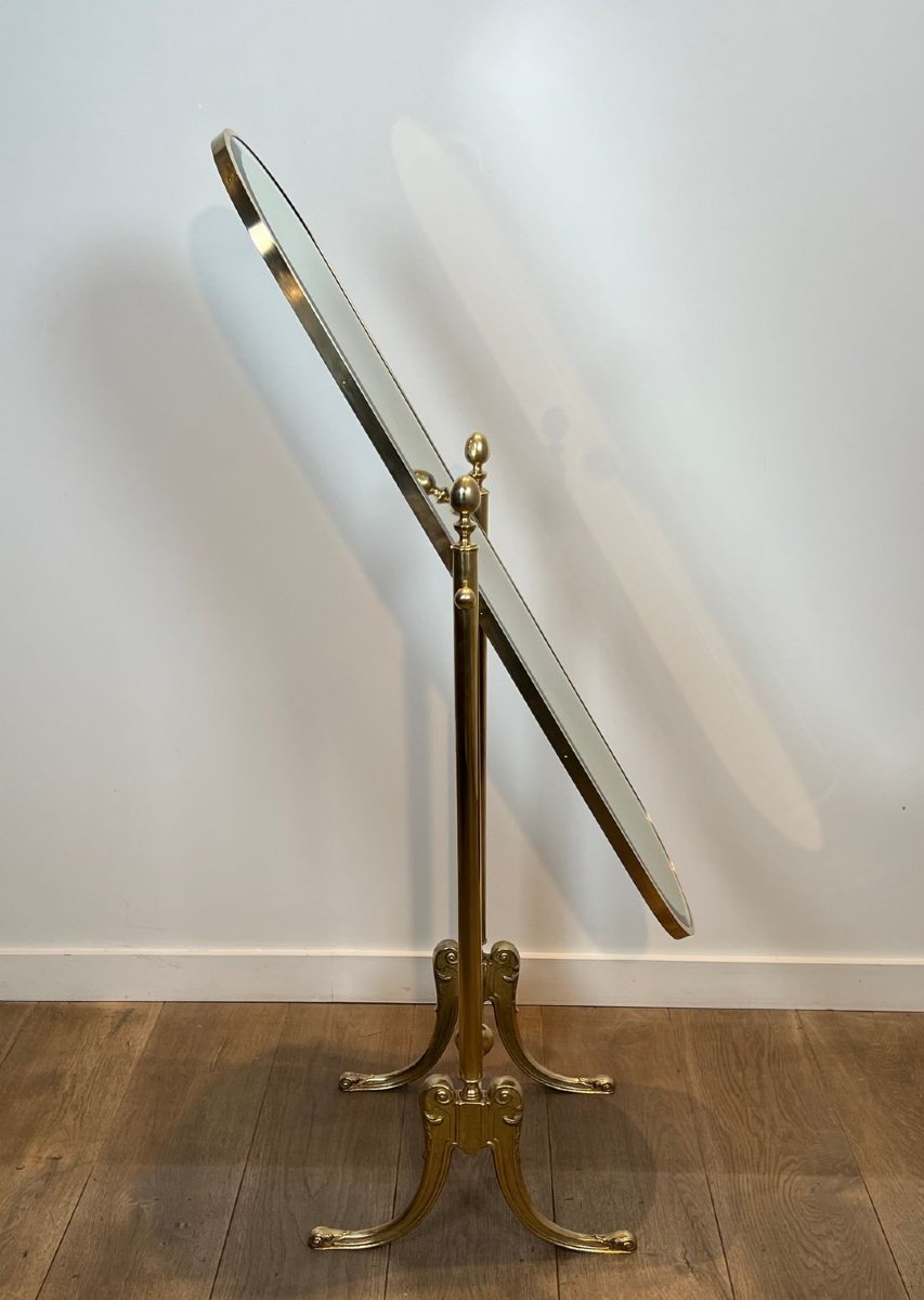 Paire de Miroirs Psyché en Laiton de Style Néoclassique-photo-3