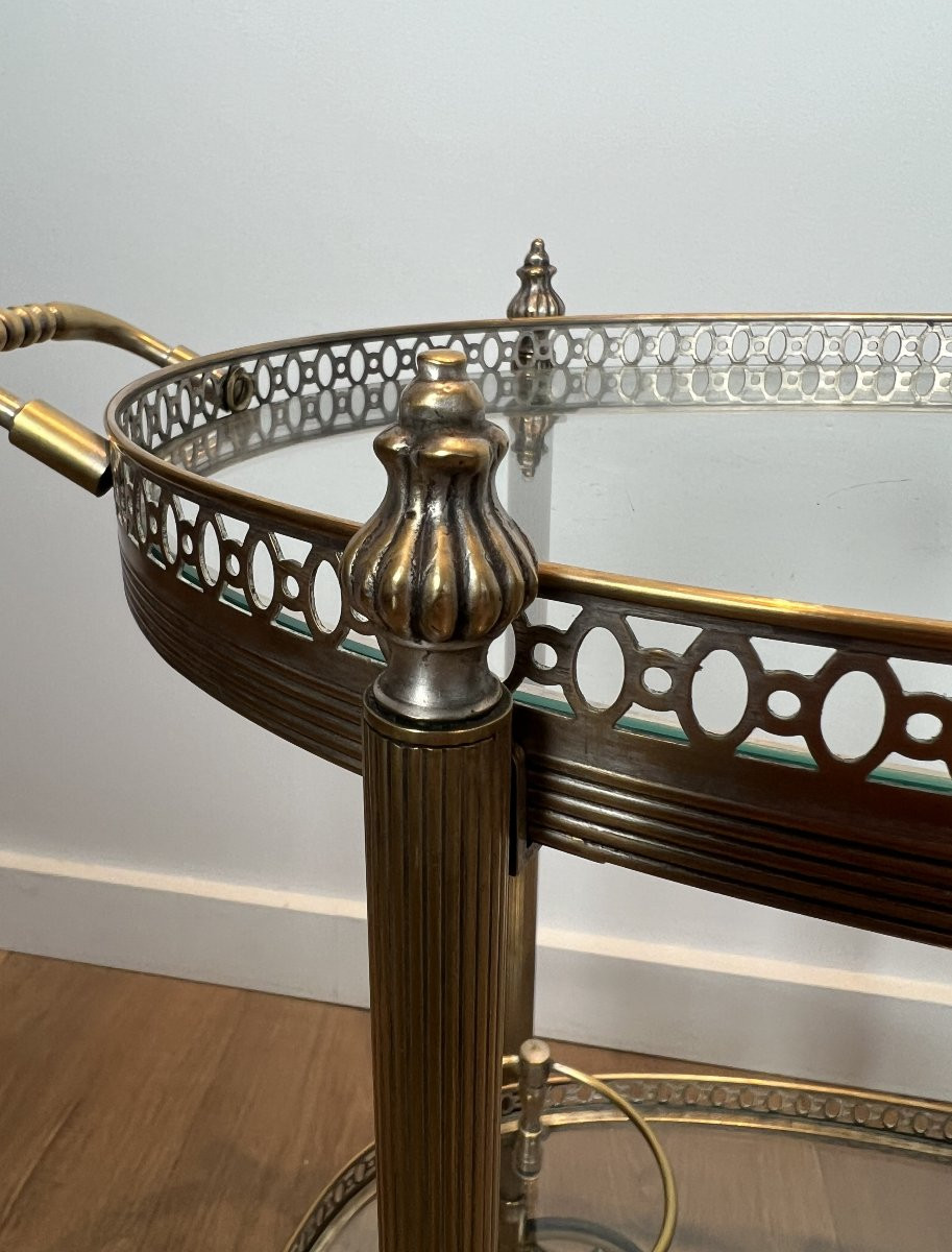 Petite Table Roulante en Laiton Argenté de la Maison Baguès-photo-3