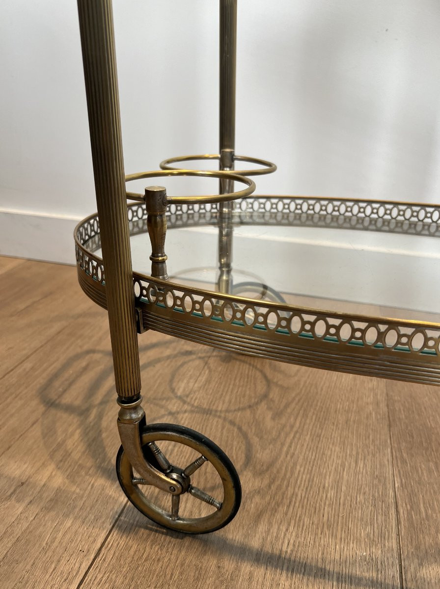 Petite Table Roulante en Laiton Argenté de la Maison Baguès-photo-6