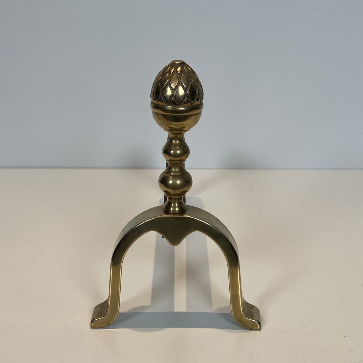 Pair Of Neoclassical Style Pine Cone Bronze Andirons In The Style Of Maison Jansen-photo-4