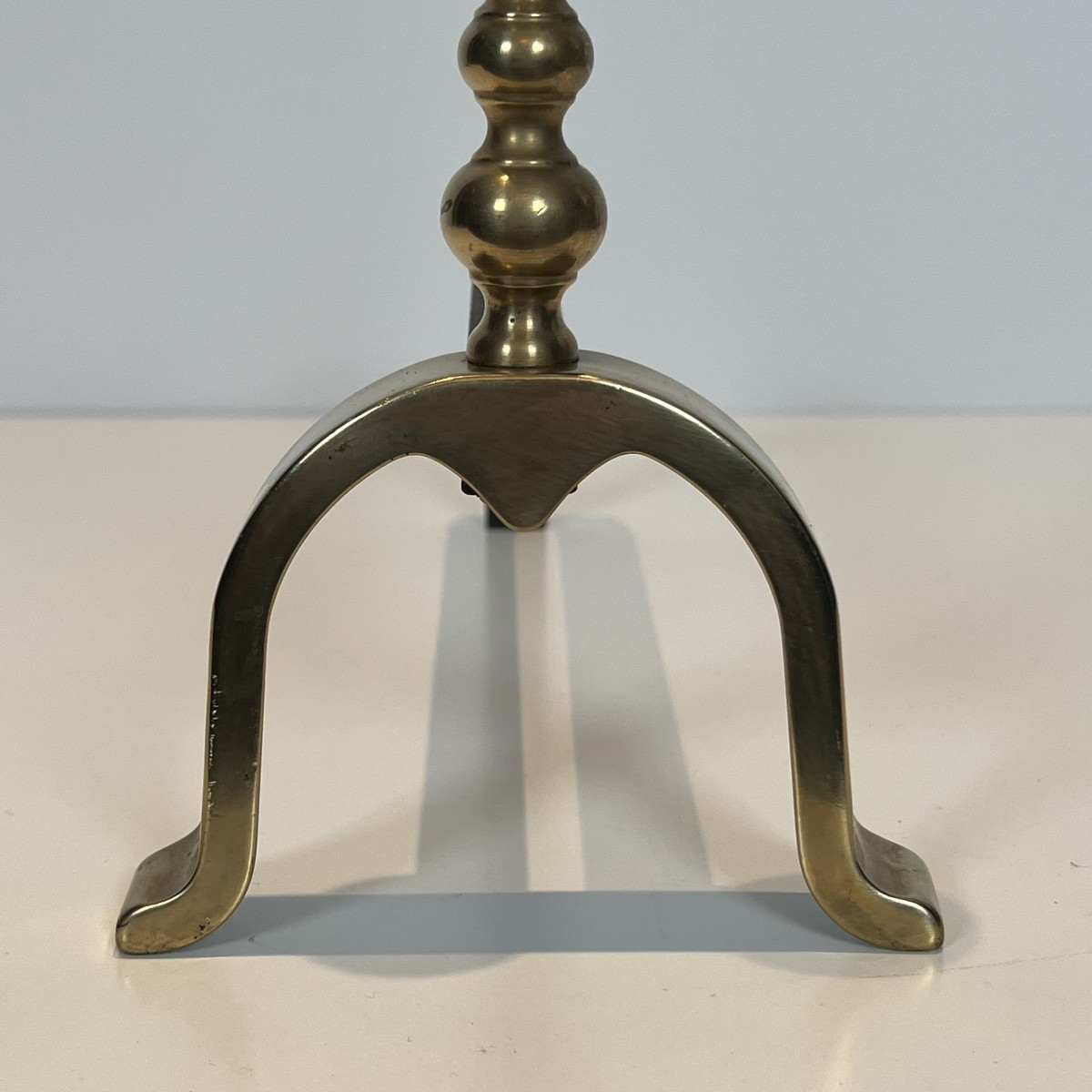 Pair Of Neoclassical Style Pine Cone Bronze Andirons In The Style Of Maison Jansen-photo-7