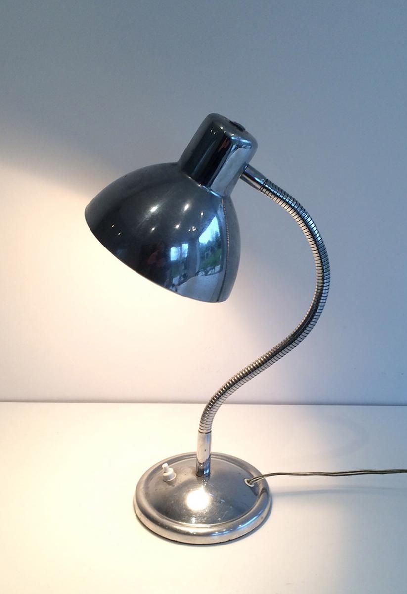 Swinging Chrome Lamp. Circa 1960-photo-2