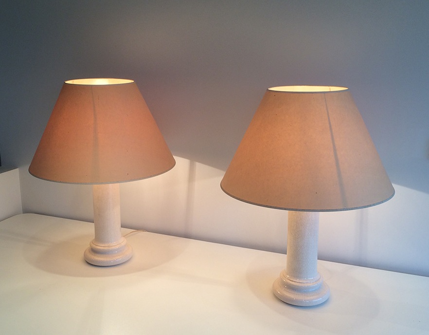 Pair Of Ceramic Lamps. Circa 1970