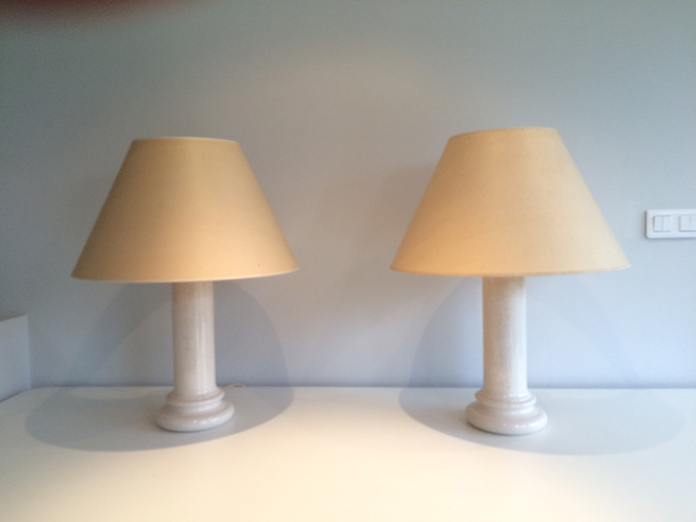 Pair Of Ceramic Lamps. Circa 1970-photo-5